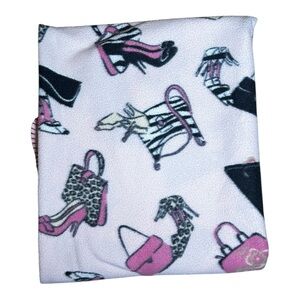 Y2K Chic Pink and Black Fashion Print Blanket
